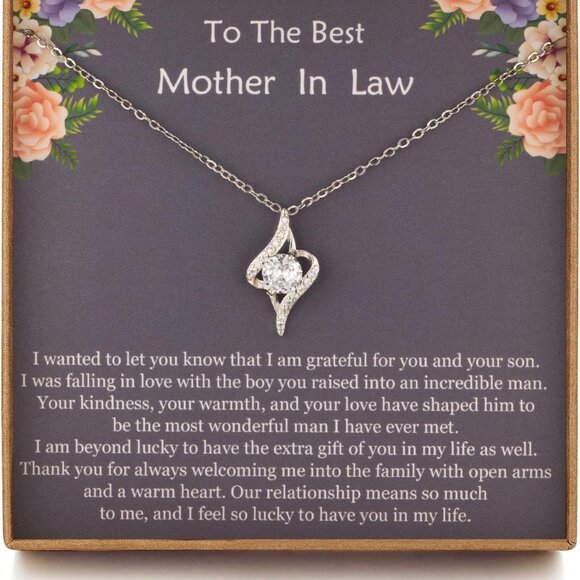 Sterling Silver CZ Necklace for Mother in Law Gift Jewelry for Mother's Day - Picture 1 of 6